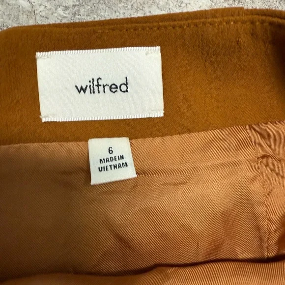 Aritzia Wilfred Classic Mini Skirt Sz 6 Rich Chestnut - Picture 3 of 8